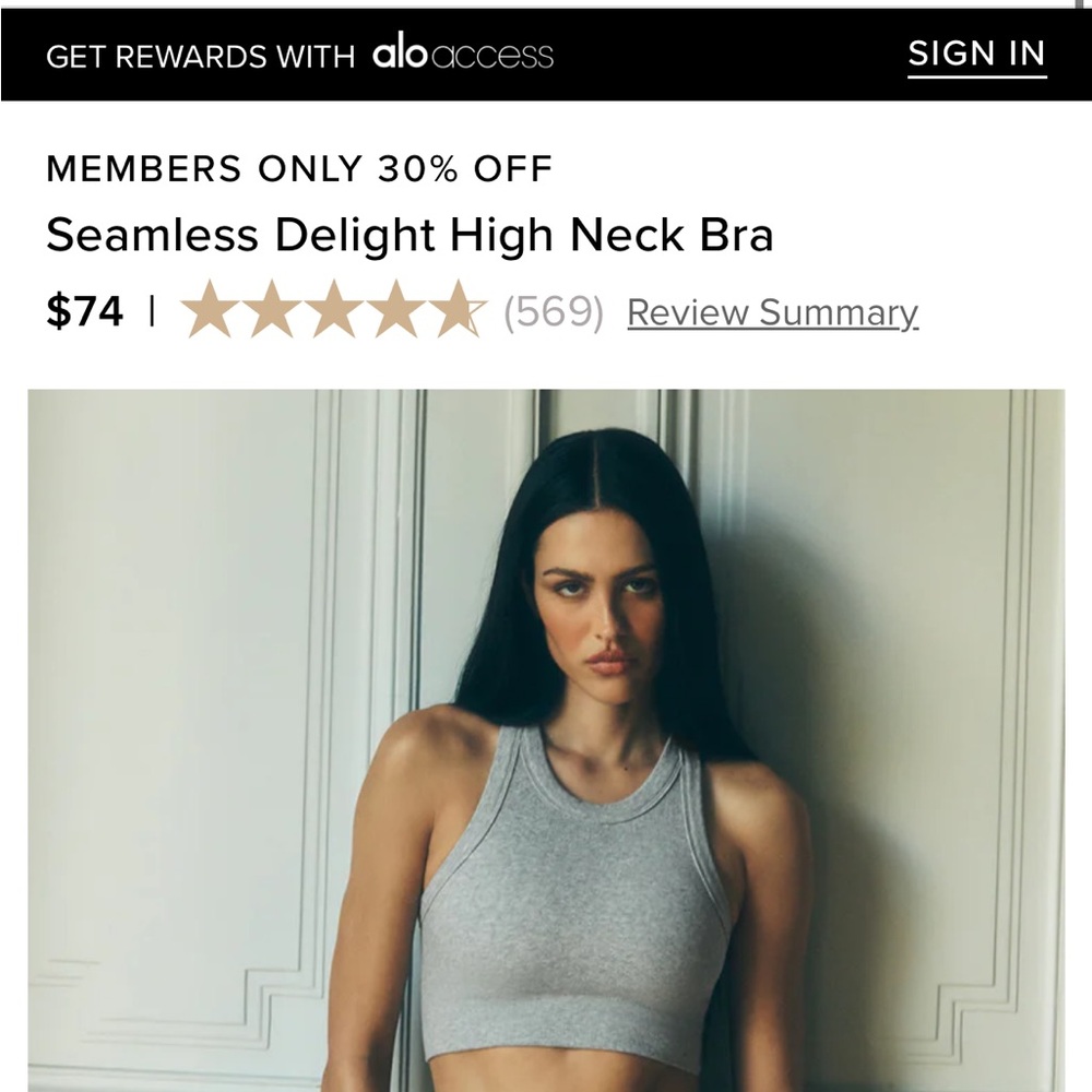 Alo Seamless Delight High Neck Bra - Picture 3 of 3